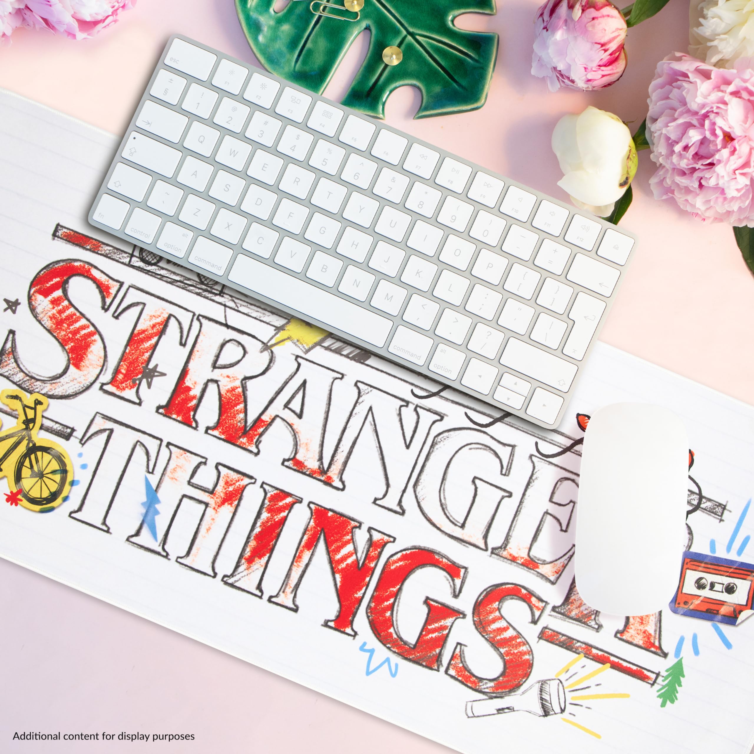 Stranger Things Desk Mat Large Mouse Mat 80 x 36 cm Desk Protector Mat PC Laptop Keyboard and Mouse Mat Gamer Gifts (White)