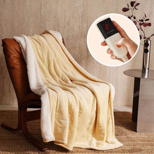 JET'S HOME Electric Blanket 130x160cm - Heated Blanket 6 Heat Settings Digital Controller Adjustable Timer up to 10 Hours - Heated Throw Machine