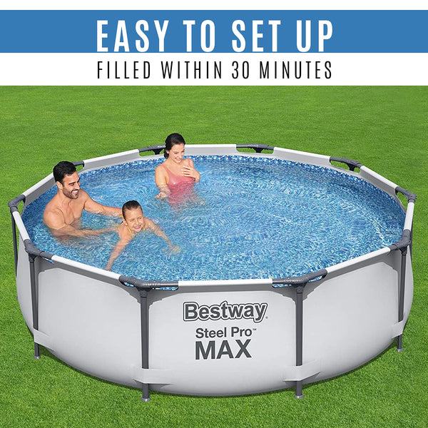 Bestway Steel Pro Max | Metal Frame Above Ground Pool, Family Outdoor Pool 10ft