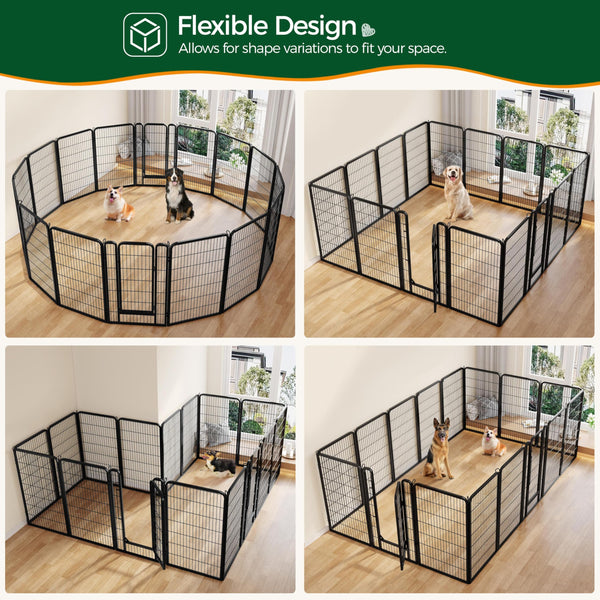 Yaheetech Lightweight Dog Playpen, 8 Panel 80cm Dog Fence Pet Exercise Pen Portable Puppy Play Pen Suitable for RV/Camping