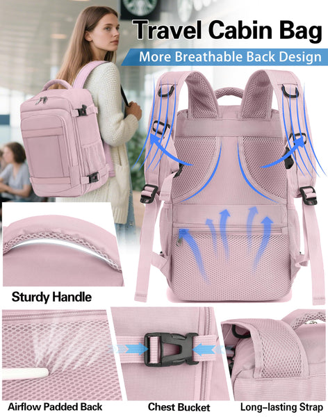 KLOSTAIN for Easyjet Cabin Bag 45x36x20 Travel Backpack Hand Luggage Carry-ons Bag Laptop Backpack Ruscksack for Airplanes Flight New Easyjet Underseat Cabin Bags Fit 14" Laptop Navy