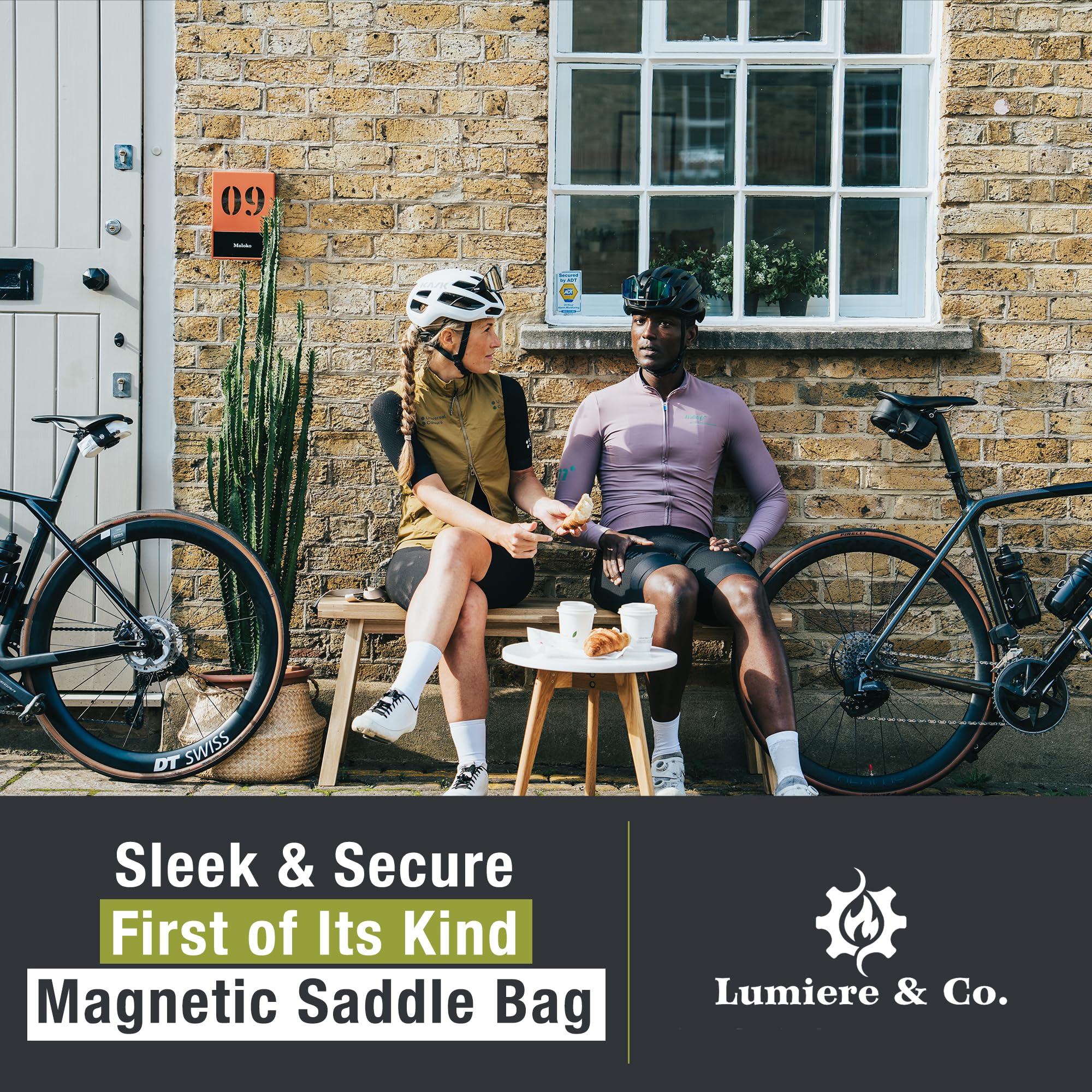 Lumiere & Co. Falcon Magnetic Bike Saddle Bag – 0.69L | 6" x 3.5" x 2" | Sleek Minimalist Brick Design, Fast Magnetic Buckle Attachment | Road Cycling–Specific Bike Seat Bag (Black, Large)