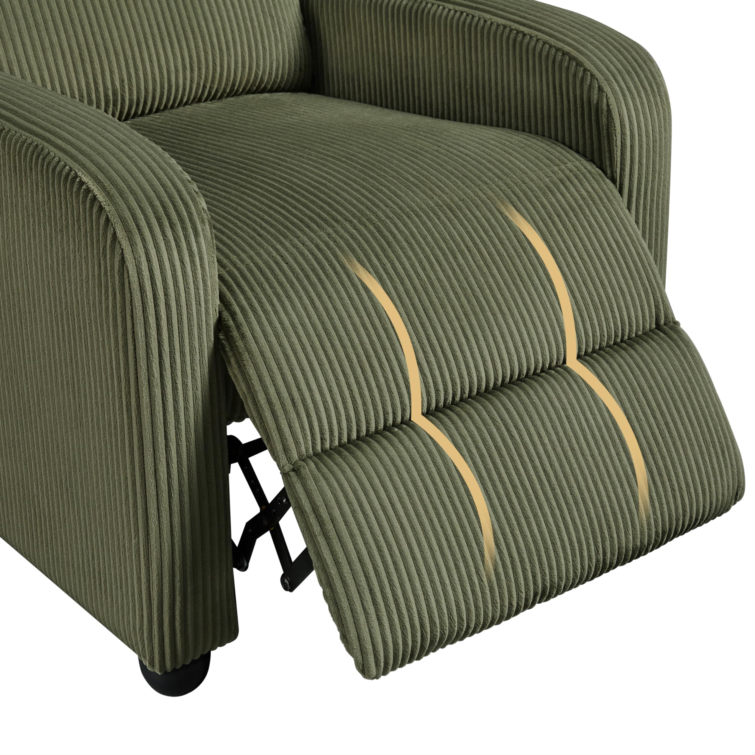 Yaheetech Recliner Armchair Single Padded Seat Boucle Fabric Sofa Lounge Home Living Room Theater Adjustable Leg Rest and Reclining Functions Ivory