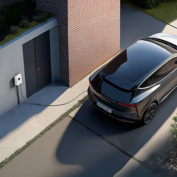 Masterplug Smart EV Home Wall Charger for Type 2 Electric and Plug-In Hybrid Vehicles, Tethered with 5m Cable, Mode 3, App Control, Solar Charging, Single Phase, Black, IP55, 7.4kW, 32A, EVCM3ST7B-MP