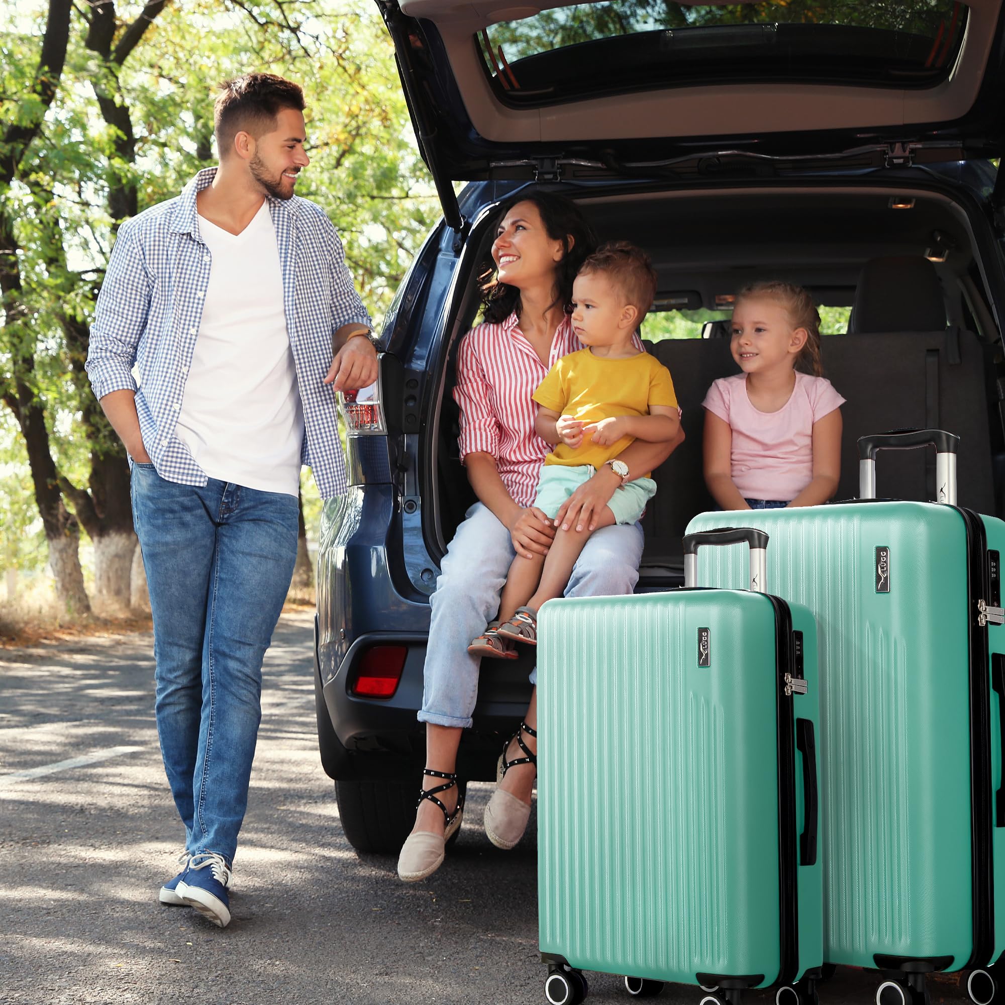 LUGG 15 Inch Vacay Cabin Case - 45x36x20 cm, Airline Approved Carry On Suitcase, ABS Lightweight Suitcase, Water Resistant Hard Suit Case with 360° Spinner Wheels, Carry On Bag with TSA Indent Lock