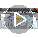 GRANDMA SHARK 38-48L UP TO 55L Bin Bags Liners Drawstring Trash Bag, Handle Waste Bags, 90 Garbage Bag, Super Strong, Anti-drip Unscented, 60 × 74 cm