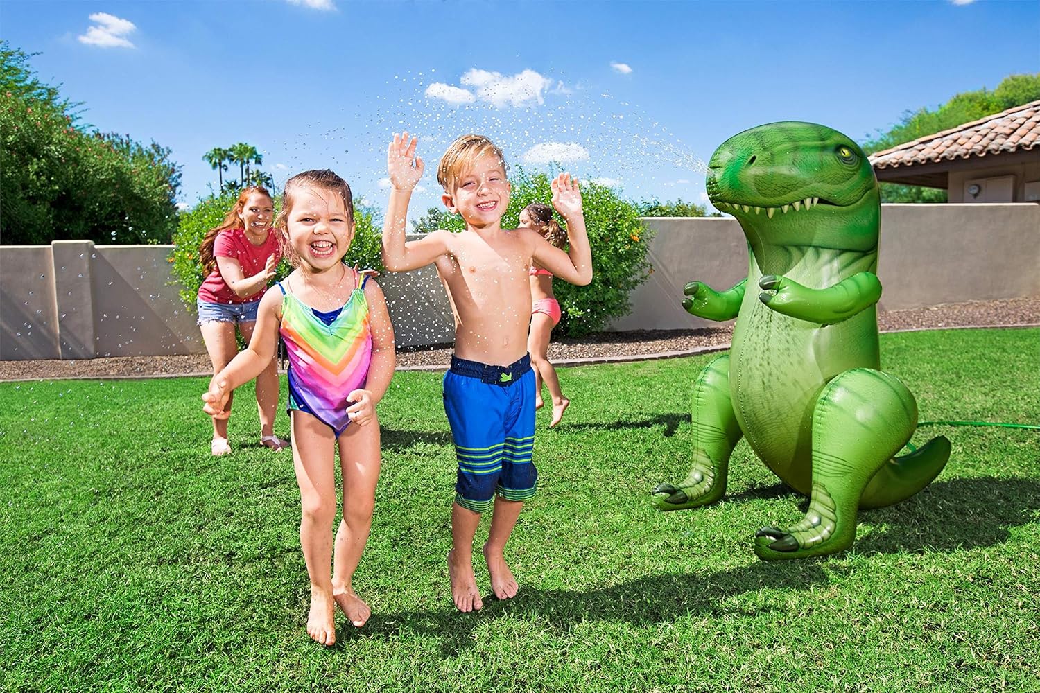 Bestway Dinomite Dinosaur water sprinkler, Kids Inflatable Garden Water Toys