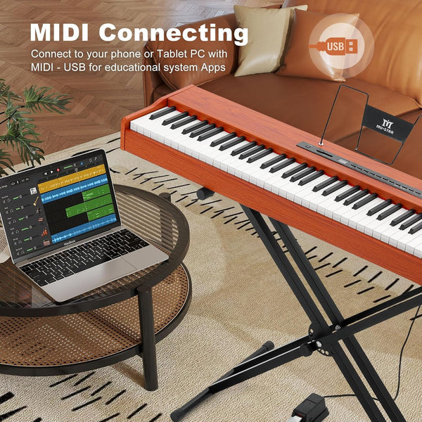 MUSTAR Digital Piano 88 Weighted Keys Hammer Action, Full Size 88 Key Piano Keyboard Weighted, Electric Keyboard Piano with Bluetooth Connection, Portable Case, Sustain Pedal, White