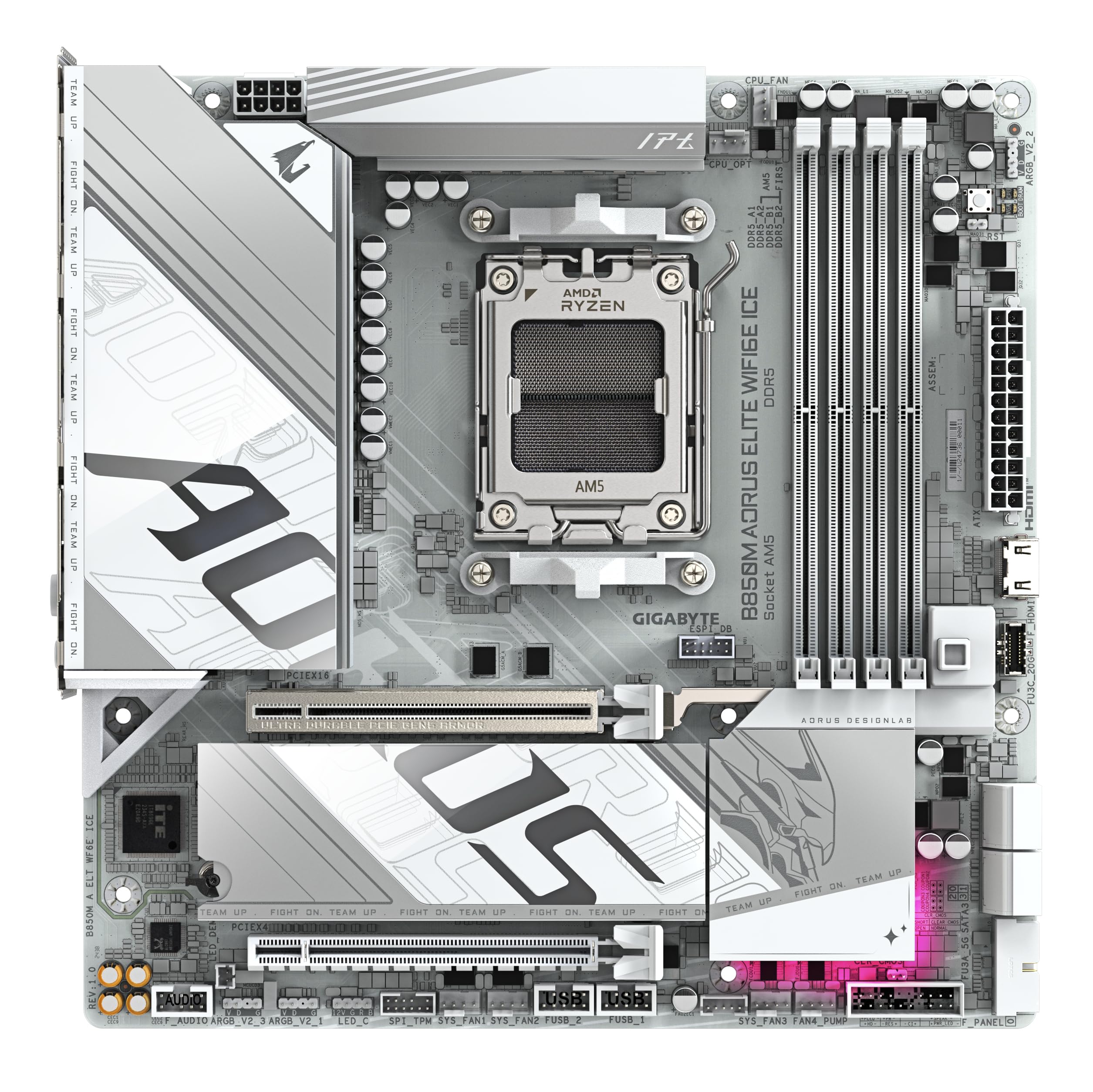 GIGABYTE B850 AORUS ELITE WIFI7 Motherboard - AMD Ryzen 9000 Series CPUs, 14+2+2 Phases Digital VRM, up to 8200MHz DDR5 (OC), 1xPCIe 5.0 + 2xPCIe 4.0 M.2, 2.5 LAN, WIFI 7, USB 3.2 Gen 2x2