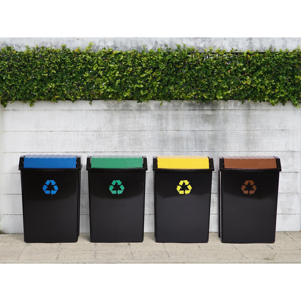 TATAY Recycling Bin, 50L Capacity, Swing Lid, Polypropylene, BPA Free, Solar Protection, Green . Dimensions 40,5 x 33,5 x 57,5 cm