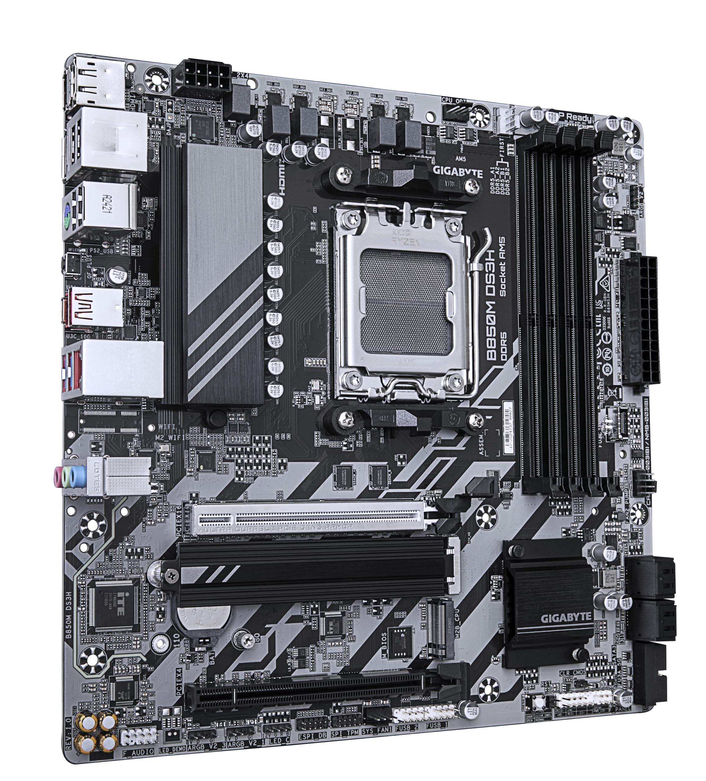 GIGABYTE B850 AORUS ELITE WIFI7 Motherboard - AMD Ryzen 9000 Series CPUs, 14+2+2 Phases Digital VRM, up to 8200MHz DDR5 (OC), 1xPCIe 5.0 + 2xPCIe 4.0 M.2, 2.5 LAN, WIFI 7, USB 3.2 Gen 2x2