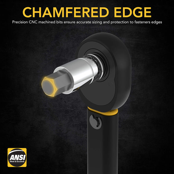 LEXIVON Master HEX Bit Socket Set, Premium S2 Alloy Steel | Complete 32-Piece, SAE and Metric Set | Enhanced Storage Case (LX-144)