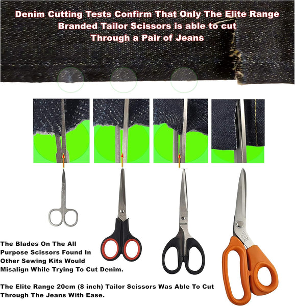 Elite Range Professional Sewing Kit - Portable Sewing Accessories Bag - Includes Full Size Tailor Scissors