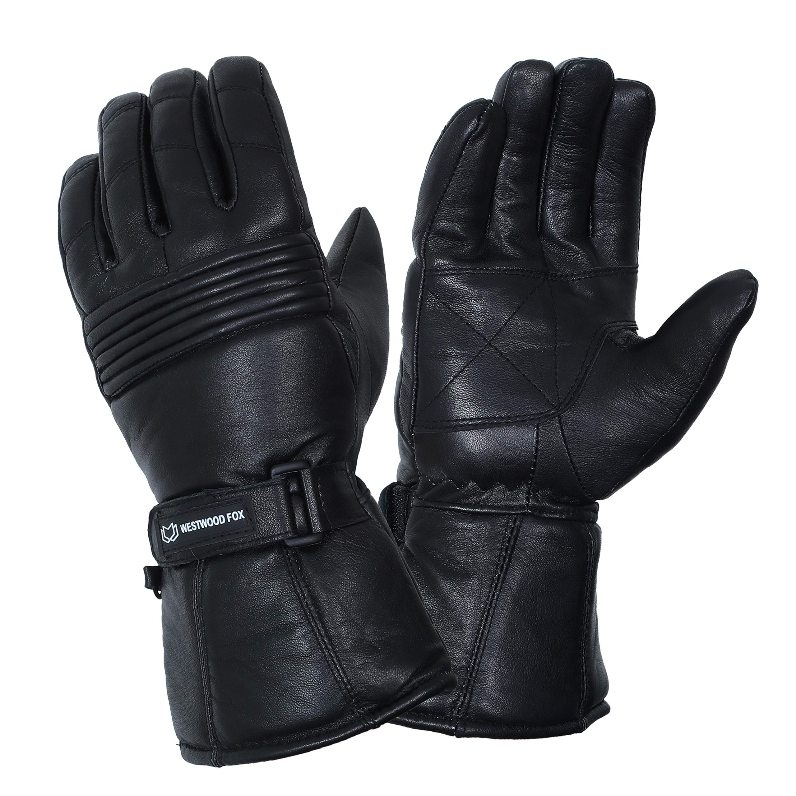 WESTWOOD FOX Motorbike gloves Thinsulate Thermal Motorcycle Leather Gloves Waterproof Winter Summer, mens gloves.