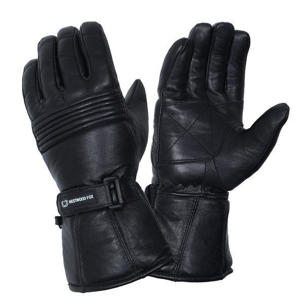 WESTWOOD FOX Motorbike gloves Thinsulate Thermal Motorcycle Leather Gloves Waterproof Winter Summer, mens gloves.
