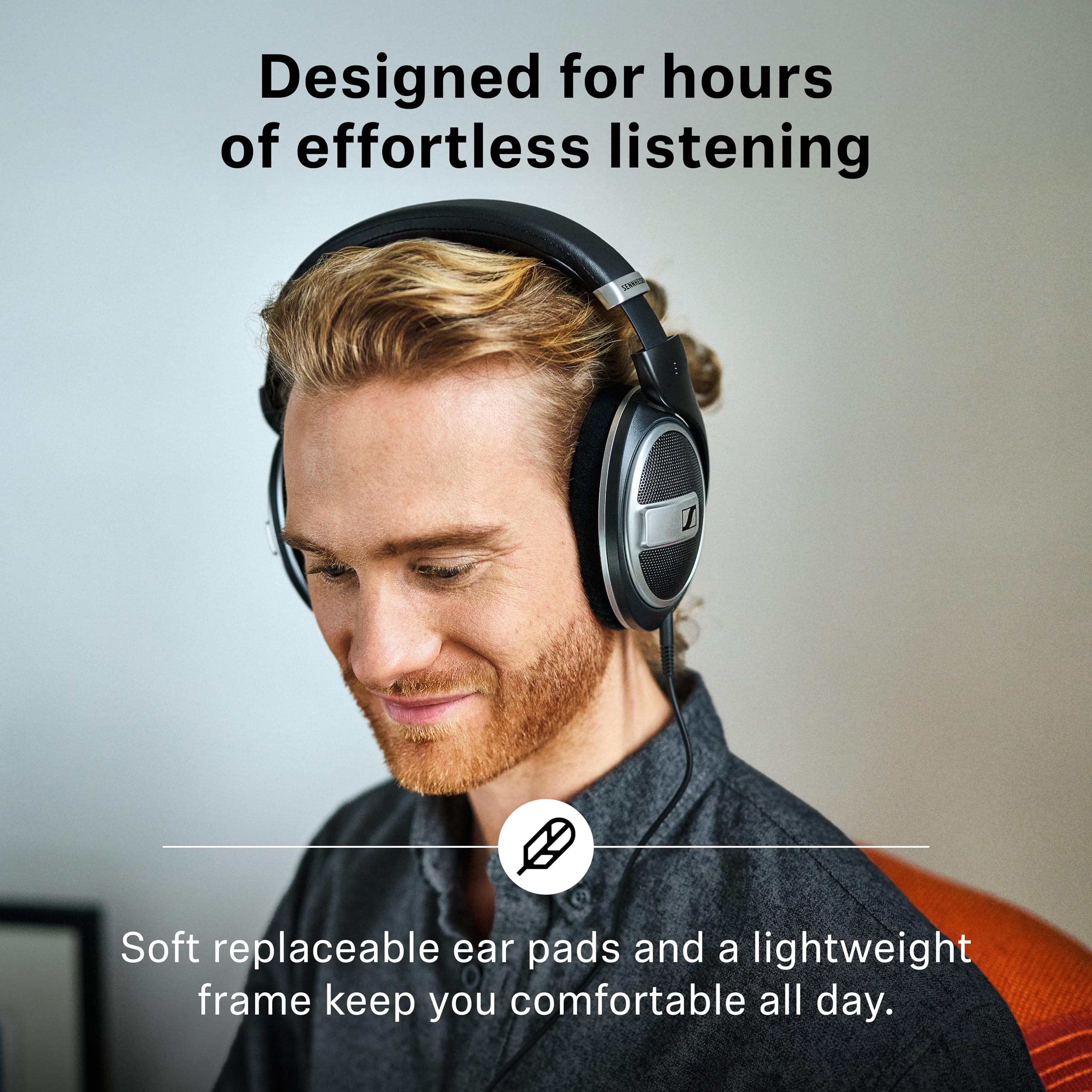 Sennheiser HD 599 SE Open-Back Wired Headphones, Premium Design, Natural Balanced Audio, Comfortable Fit for Music, Gaming, School, Work, Black