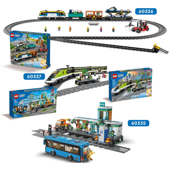LEGO City Express Passenger Train Set - incl. a Remote Controlled Train Toy with Working Headlights, 2 Coaches, 24 Track Pieces & 6 Minifigures - Gift for 7+ Year Old Boys & Girls - 60337