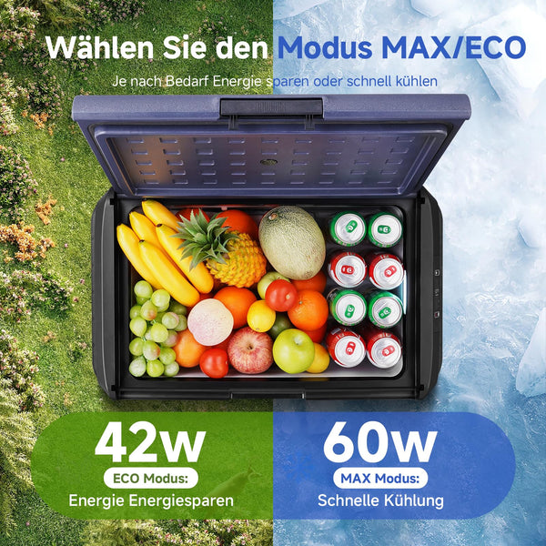 AAOBOSI 25L Car Fridge Freezer, IPX4 Waterproof Portable Compressor Camping Fridge 12V/240V, -20°C to 20°C – Ideal for Campervan, Car, Truck, Boat, Motorhome, Travel, Picnic