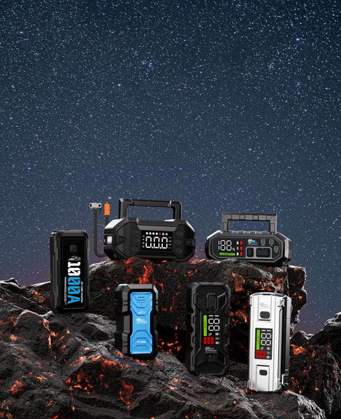 Jump Starter Power Pack Car Battery Starter 2000A 12V for 7.0L Gas & 6.5L Diesel with 12V/6A Output Extension Port, Portable Car Battery Booster 16000mAh Power Bank, High-Efficiency for All Weather