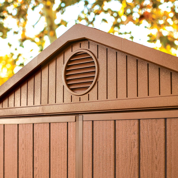 Keter Darwin Outdoor Apex Double Door Garden Storage Shed 6 X 4ft Brown Wood Look And Feel | Fade Free | All Weather Resistant | Safe And Secure | Zero Maintenance | 15 Year Warranty