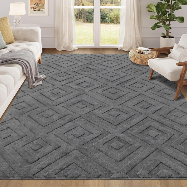 Enyhom Washable Area Rug, Large Soft Geometric Rugs for Bedroom Modern Design Rugs Living Room Non Slip Carpet Stain Resistant Mat for Kitchen Dining