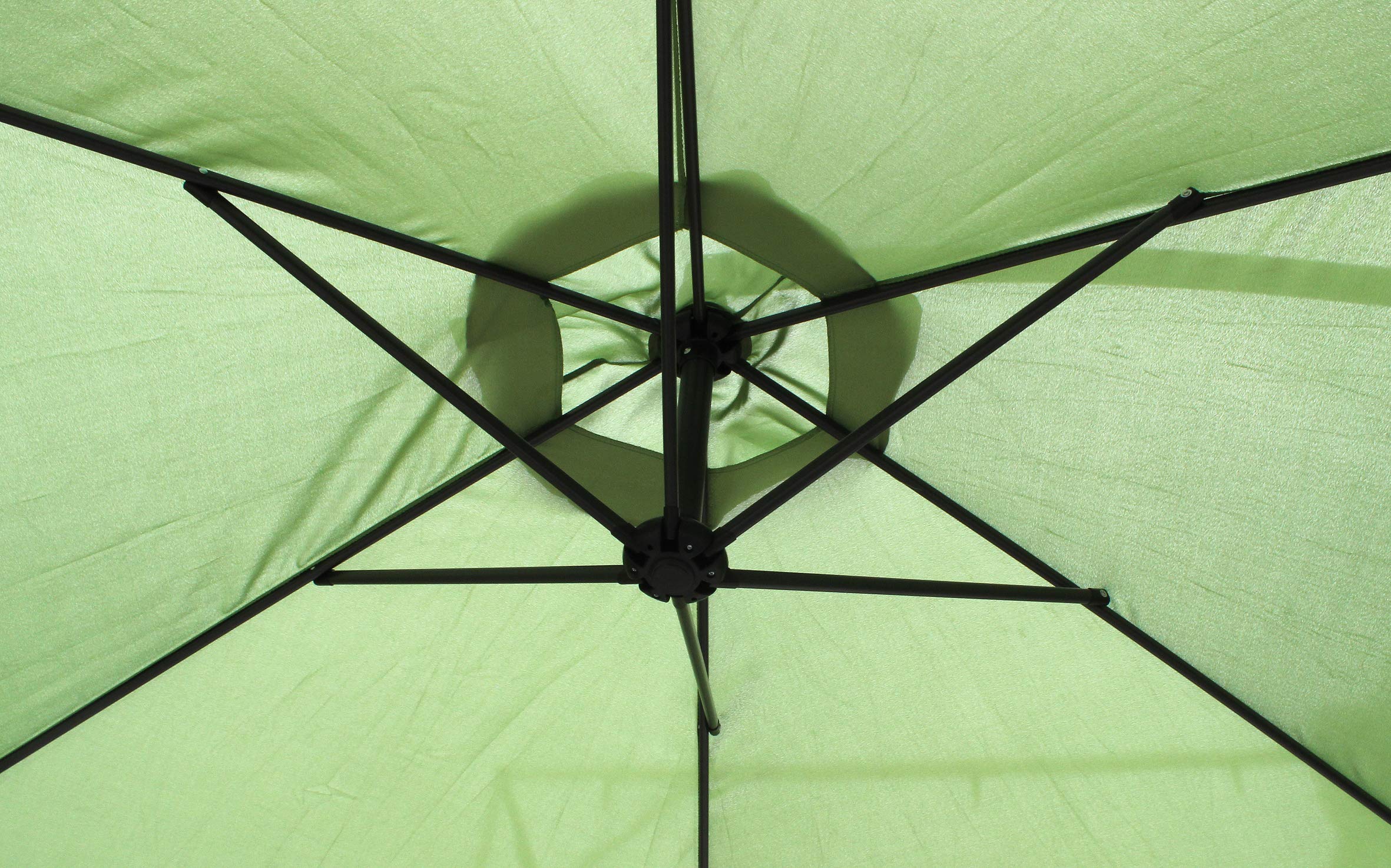 All Seasons Gazebos Ross James premium garden parasol umbrella with crank handle including base weight (Green)