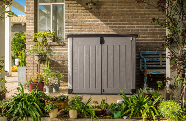 Keter Manor Pent Garden Storage Shed 6 x 6 feet - Grey, 200.6 cm*183.5 cm*183.0 cm