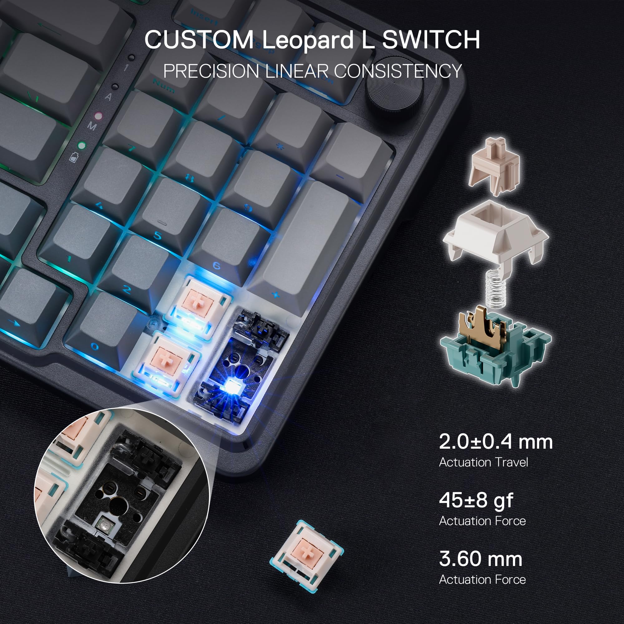 Redragon K686 PRO 98 Keys Wireless Gasket RGB Gaming Keyboard, 3-Modes Anime Mechanical Keyboard w/Hot-Swap Socket, Dedicated Knob Control & Sound Absorbing Pads, Custom Hi-Fi Linear Switch