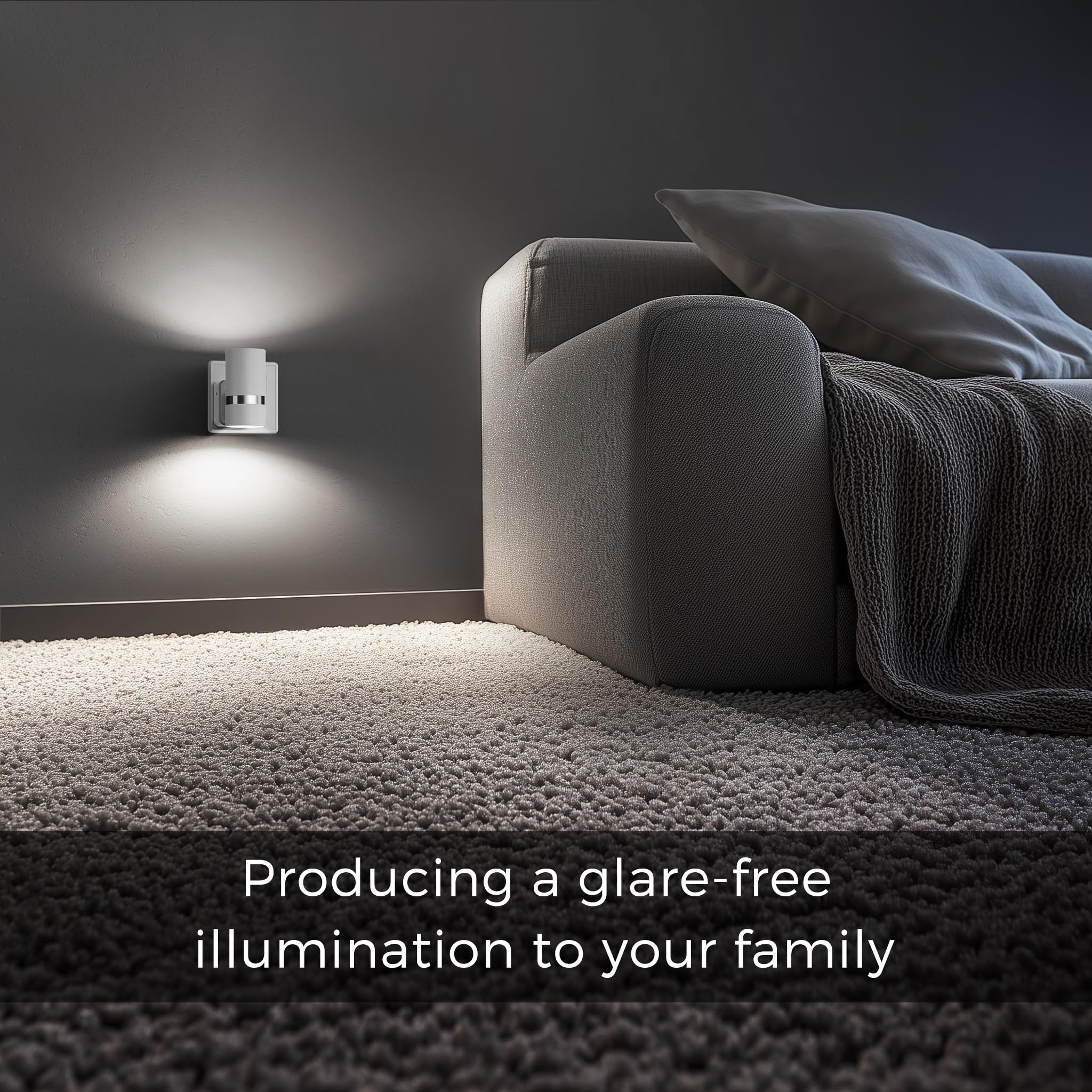 LOHAS-LED Night Light Plug in Wall, 1 Pack, Dimmable Nightlight, Dusk to Dawn Sensor, Brightness Adjustable 0-100LM, 3000K Warm White, Plug-in Modern Night Light for Hallway Bedroom Stair Bathroom