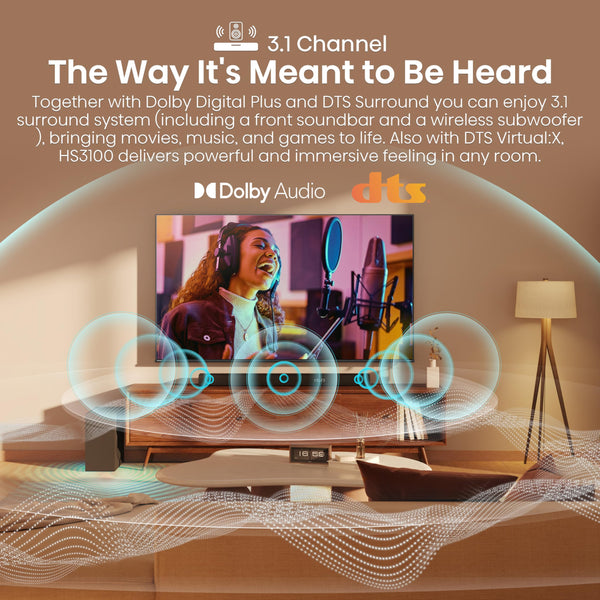 Hisense AX5125H 5.1.2 Channel 500W Dolby Atmos Soundbar with Wireless Subwoofer& Up Firing Speakers& Turly Wireless Rear Speakers