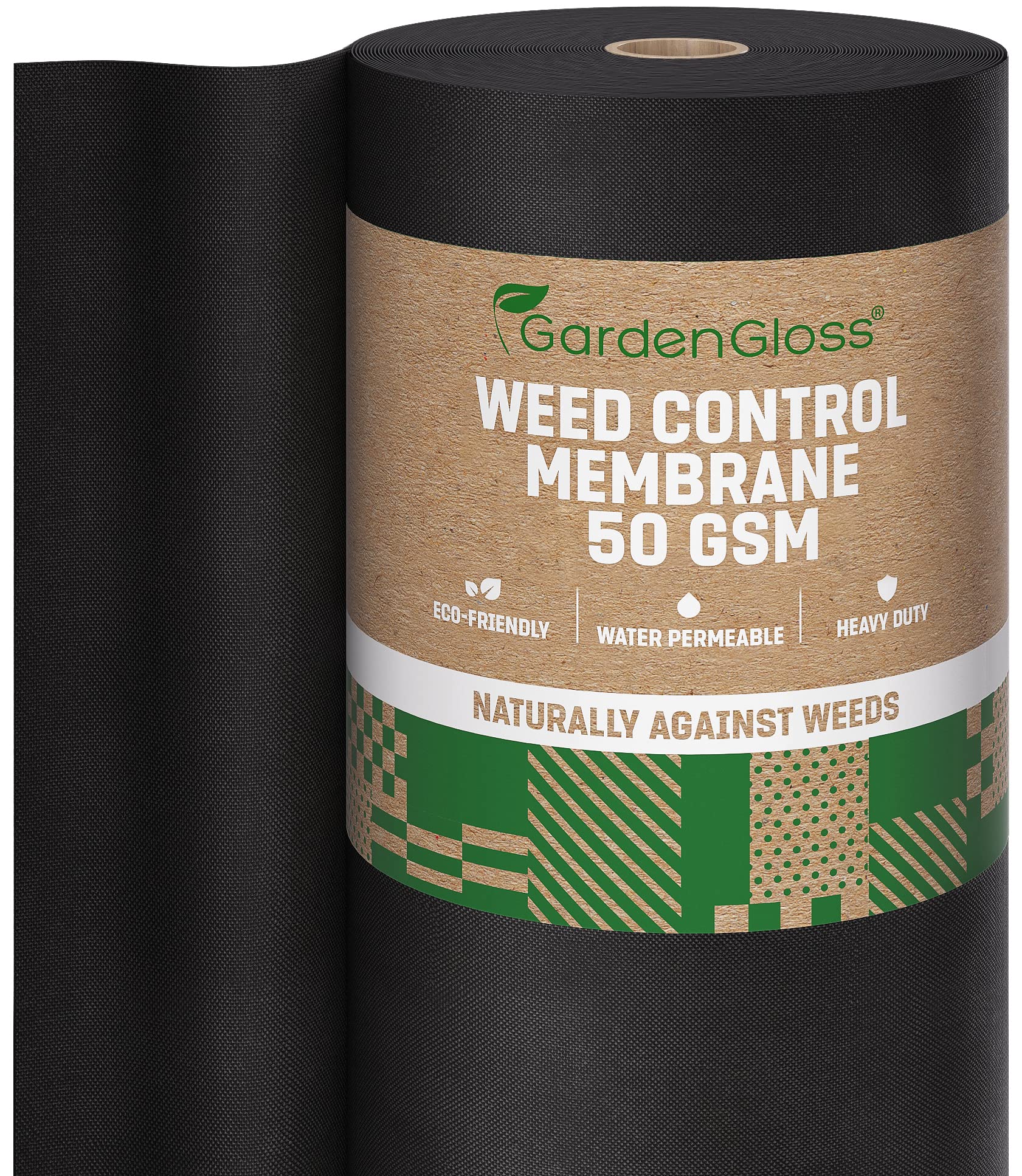 GardenGloss? 100m2 Weed Control Membrane (50gsm) - Water Permeable and Tearproof Weed Barrier Fabric - Weed Control Fabric with High UV-Stabilisation