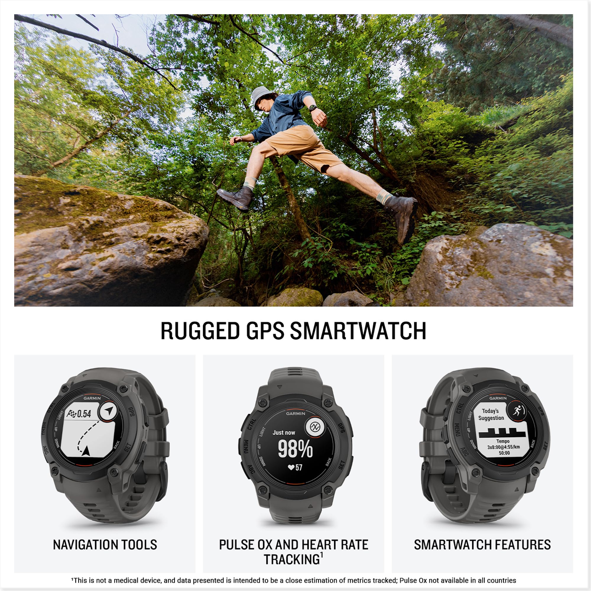 Garmin Instinct E GPS 45mm Smartwatch, Rugged watch with essential smart features, Built-in Sports Apps, Supertough Design Features, up to 16 days Battery Life, Electric Lime