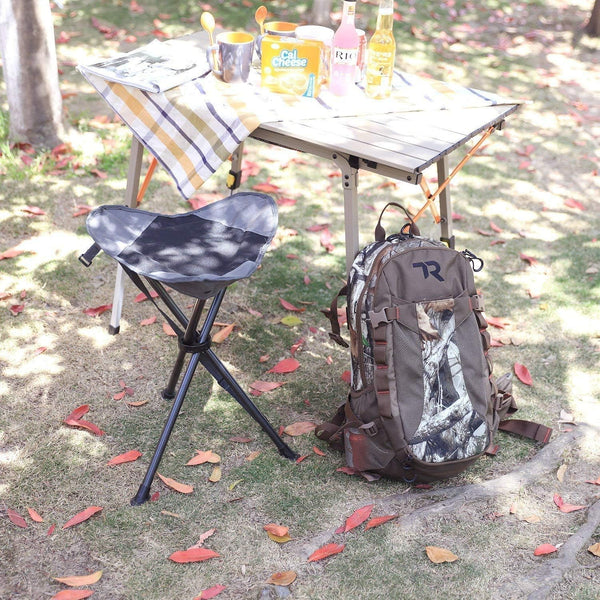 EVER ADVANCED Folding Stool Tripod Tall 53 cm Lightweight Camping Stool Compact Portable Fishing Tripod Camping Chair Collapsible for Outdoor Travel Walking Garden Backpack Hold Up 102 KG