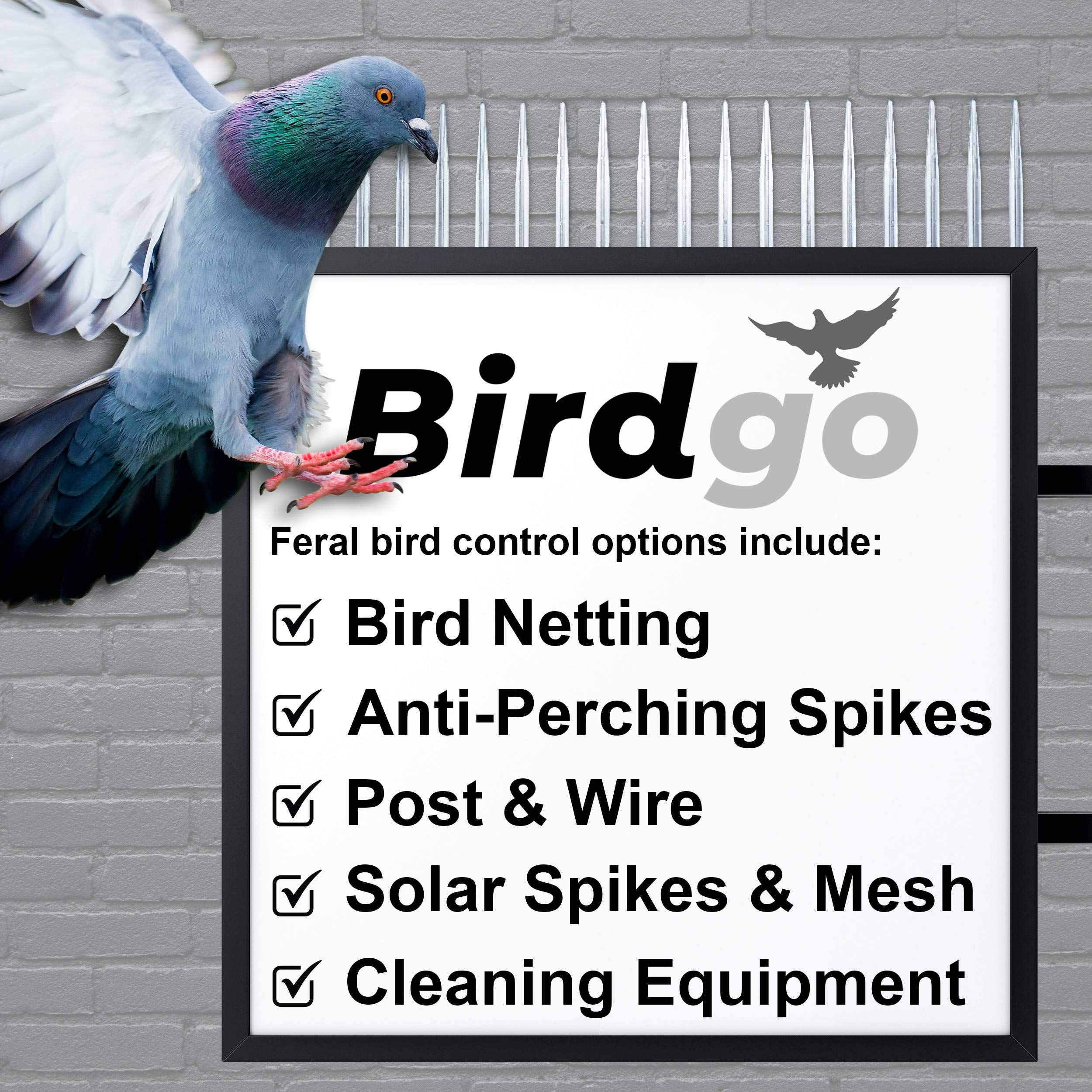 Birdgo Solar Panel Roof Mesh Fixing Clips - No Drill Installation of Bird Proofing Mesh to Stop Pigeon Bird Access (Nylon, Pack of 60)