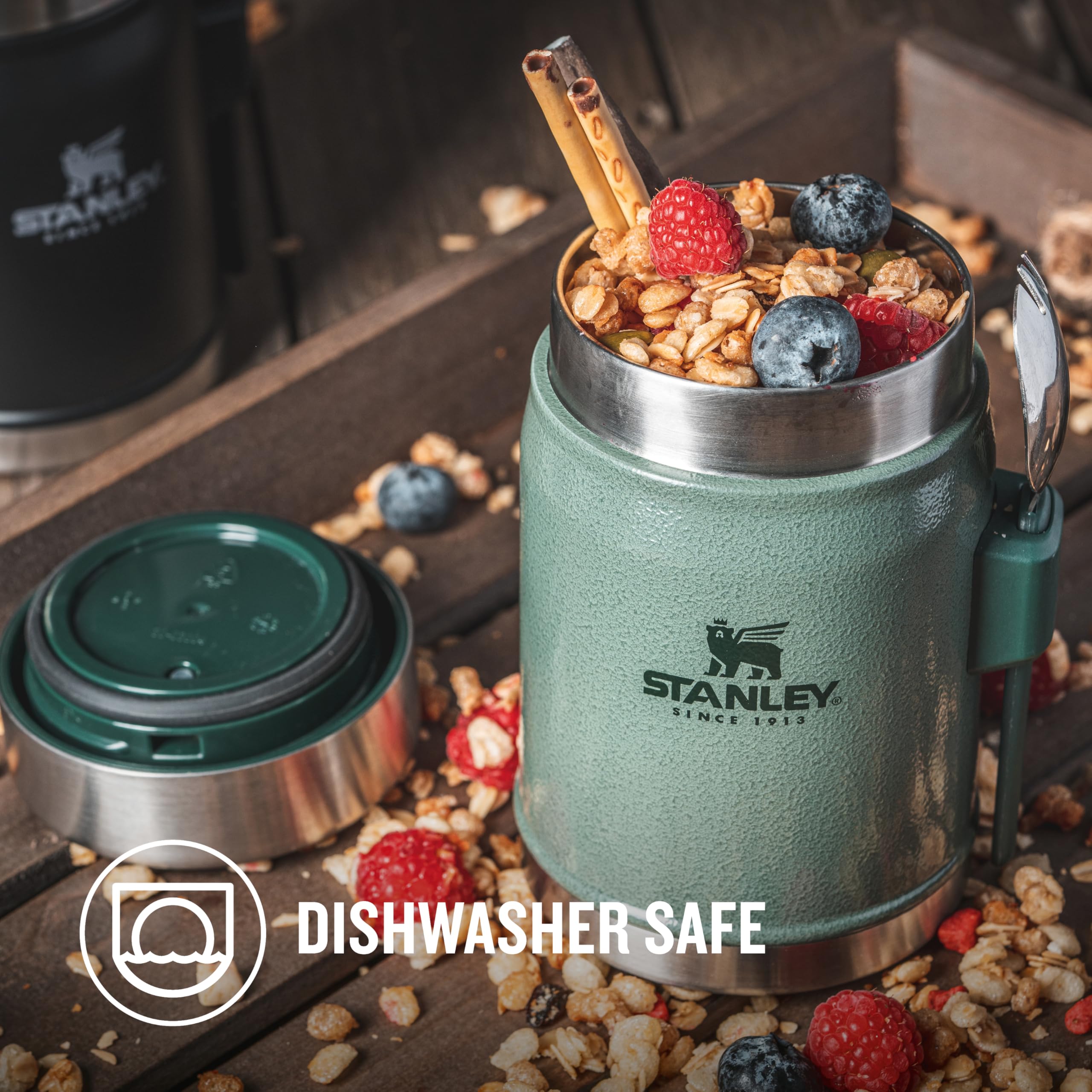 Stanley Classic Legendary Food Jar 0.4L With Spork - Keeps Cold For 7 Hours - BPA-Free Stainless Steel Soup Flask - Leakproof - Dishwasher Safe - Rose Quartz