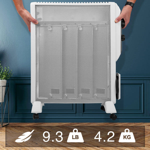 Duronic Electric Heater HV180 WE 2000W Oil Free Radiator Convection Heater Free Standing Radiator Mica Panel Heaters Portable Radiators with Micathermic Panels Convector for Home, Bedroom, Office