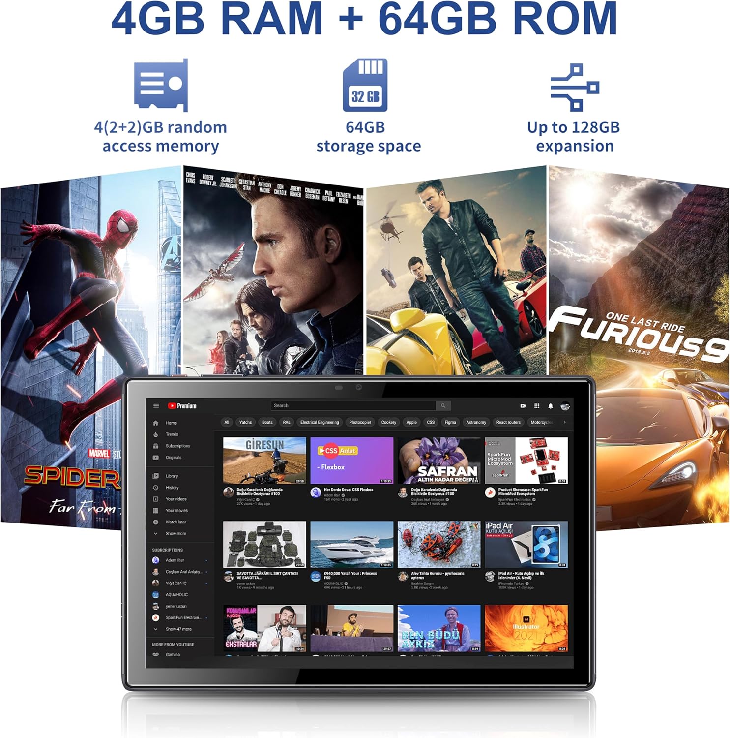 BYYBUO Android 13 Tablet,10.1 inch Tablet with Case, 64GB ROM Quad-Core Processor 5000mAh Battery, 1280x800 IPS FHD Touchscreen 5MP+8MP Camera, Bluetooth, WiFi, SmartPad Gray