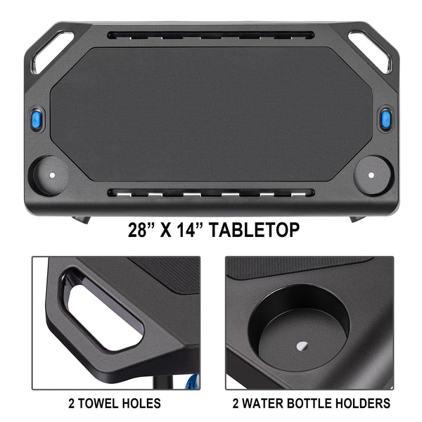 CXWXC Indoor Training Bicycle Desk, Height-Adjustable Computer Stand with Non-Slip Surface - Portable Bicycle Trainer Fitness Table with Lockable