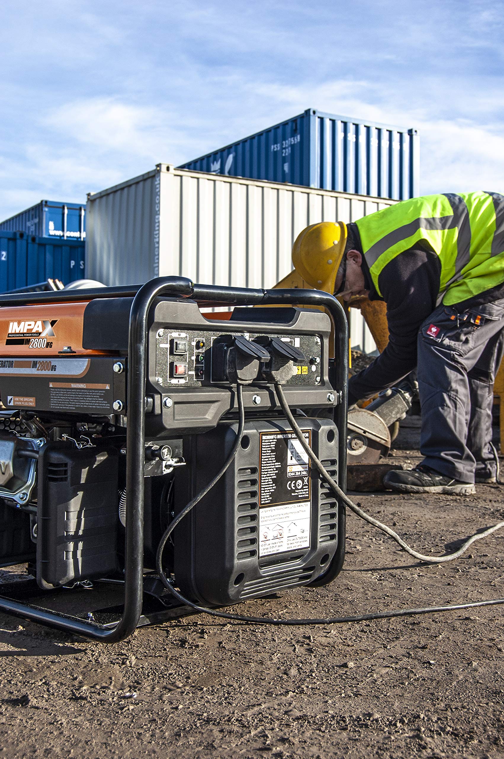 IMPAX® 3500w Inverter Open - Frame Generator, Orange/Black