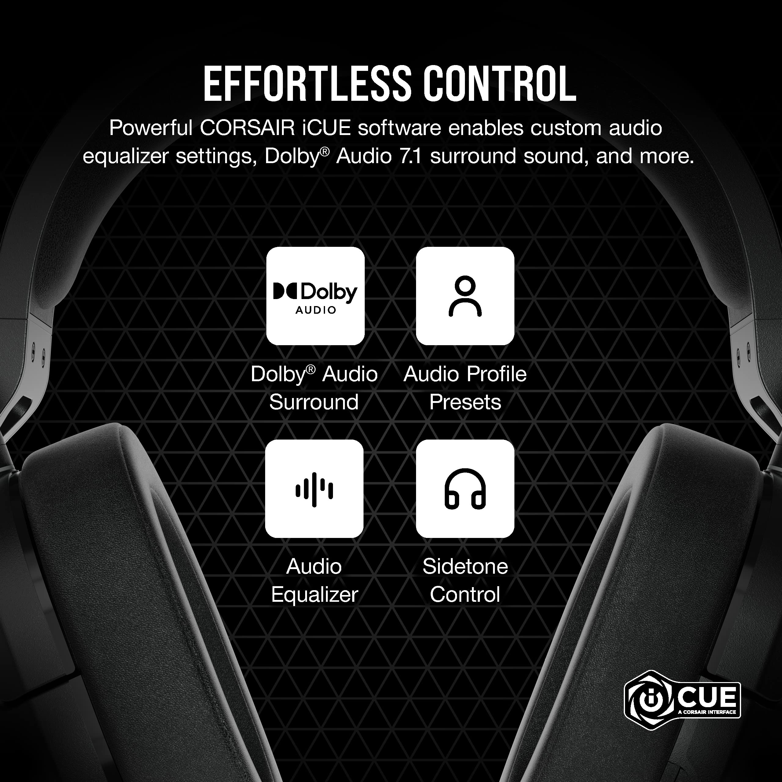 CORSAIR HS55 SURROUND Lightweight Multiplatform Wired Gaming Headset – Dolby 7.1 Surround Sound – iCUE Compatible – PC, Mac, PS5, PS4, Xbox, Nintendo Switch, Mobile – Carbon