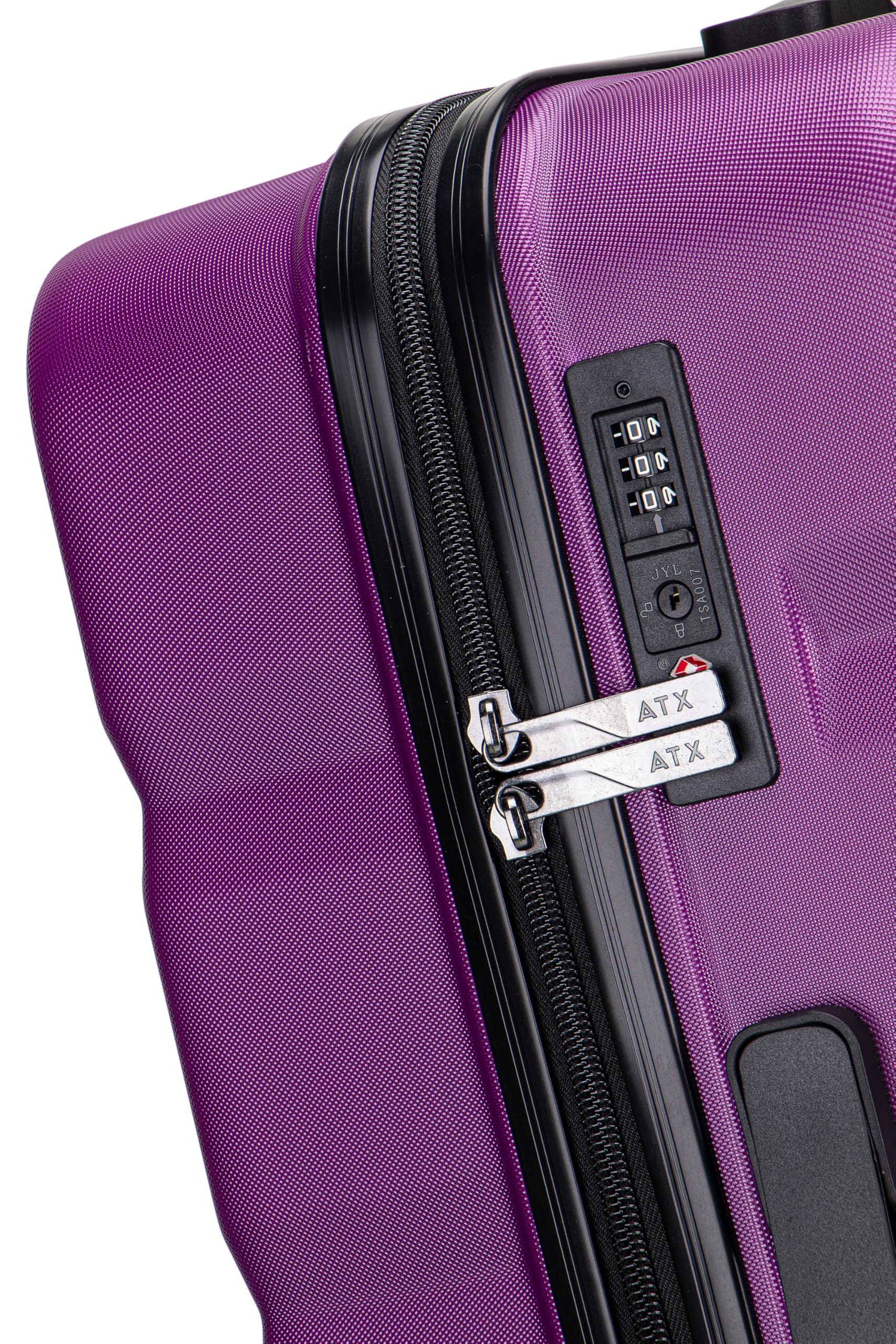 ATX Luggage Suitcase Large on 4 Dual Spinner Wheels Super Lightweight ABS Hard Shell Hold Check in with Built-in TSA Lock (Orange, 110 Liter)