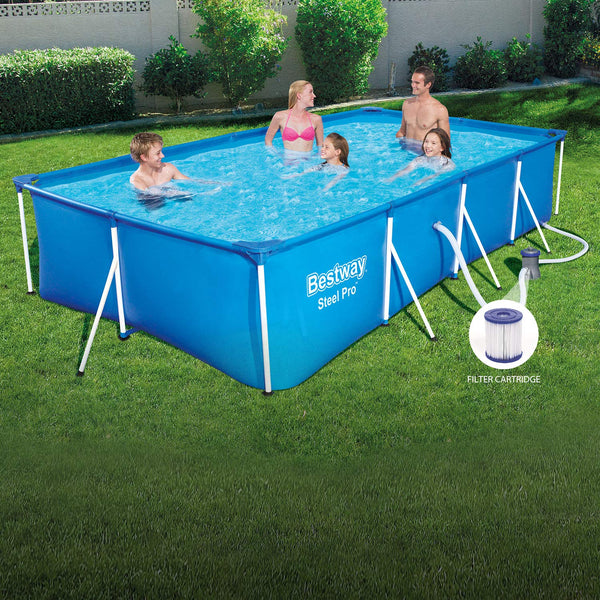Bestway Steel Pro | Metal Frame Above Ground Pool, Family Outdoor Pool 9.10ft