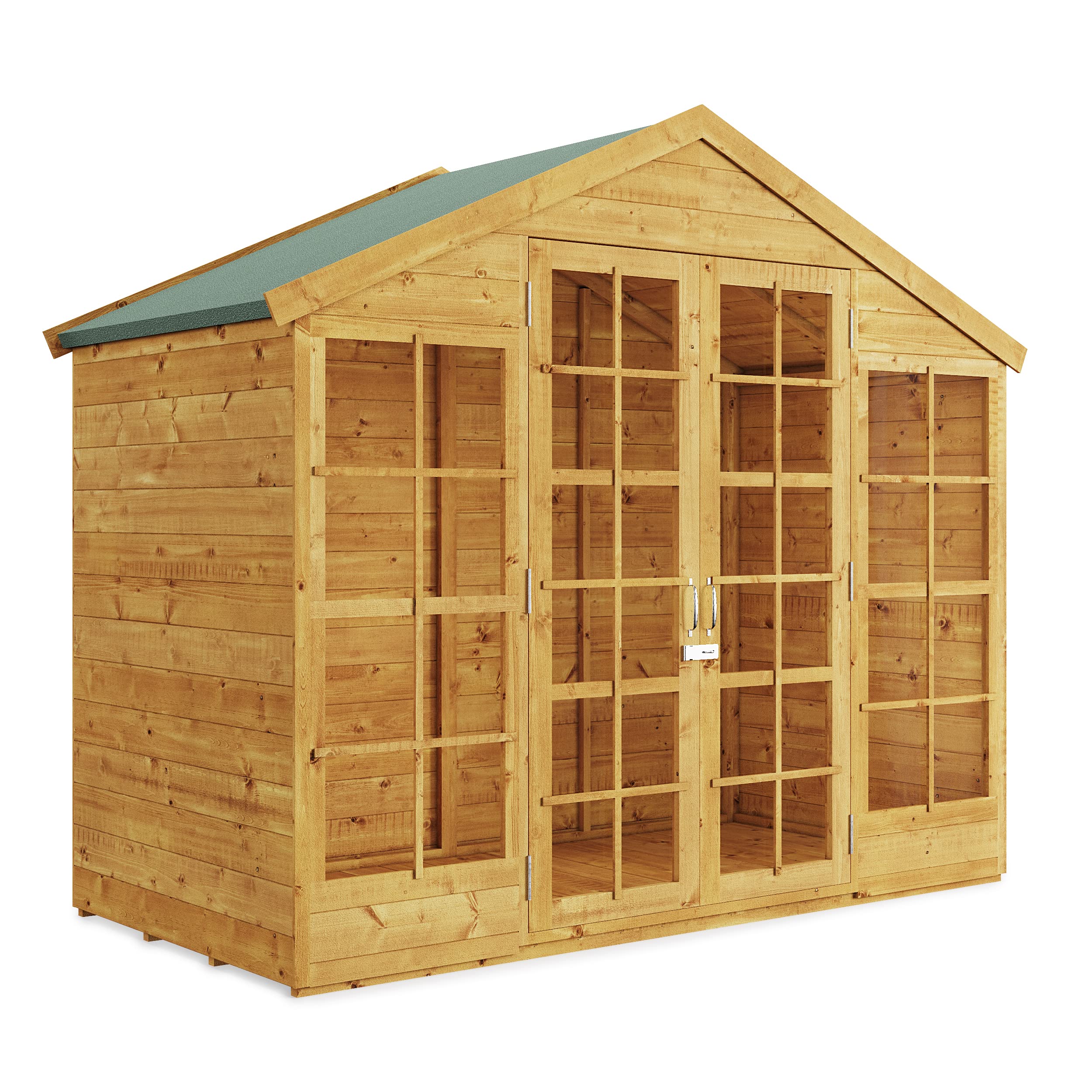 BillyOh Summerhouse Log Cabin 8 x 8 Wooden Garden Storage Shed Summer House Harper Apex Summerhouses (8x8)