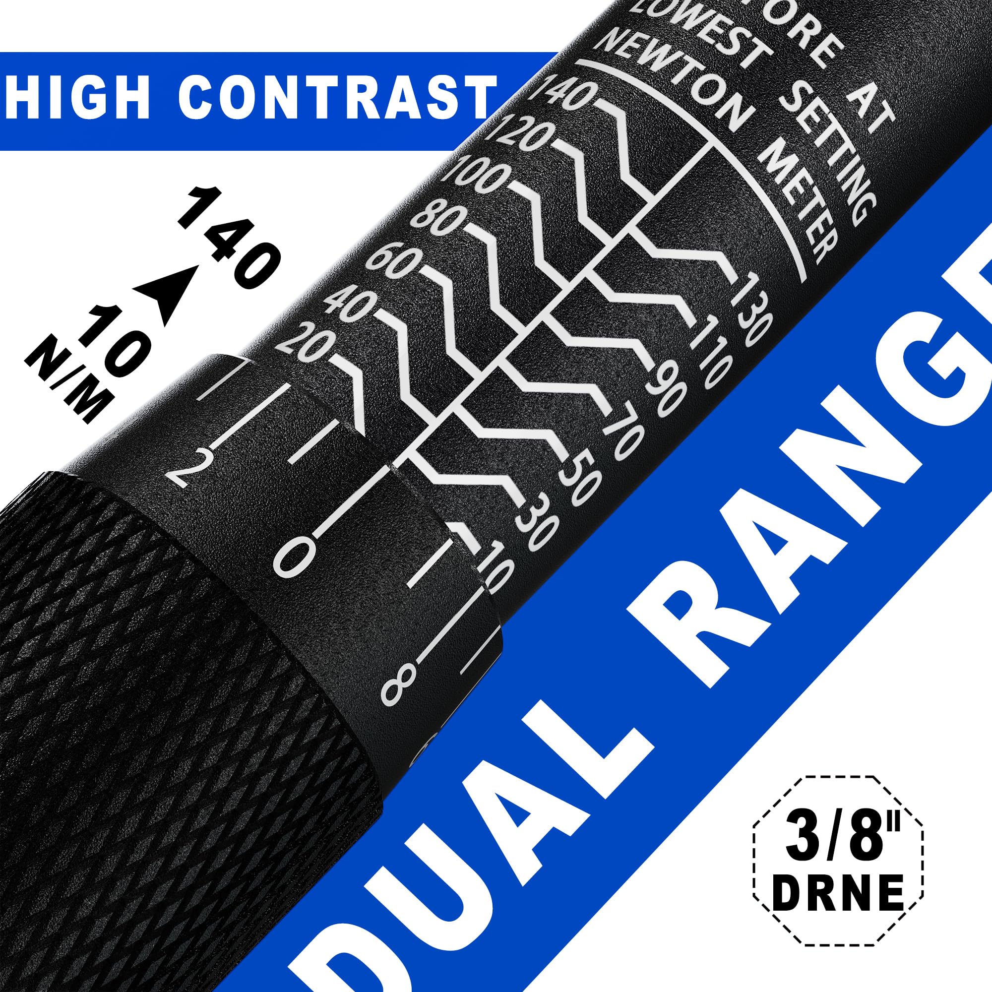 1/2" Torque Wrench Set, Car Wheel Torque Spanner 20-230 Nm with 3/8'' Adapter, ± 3% Accuracy, 72 Tooth for Car Repair, Tire Replacement Etc