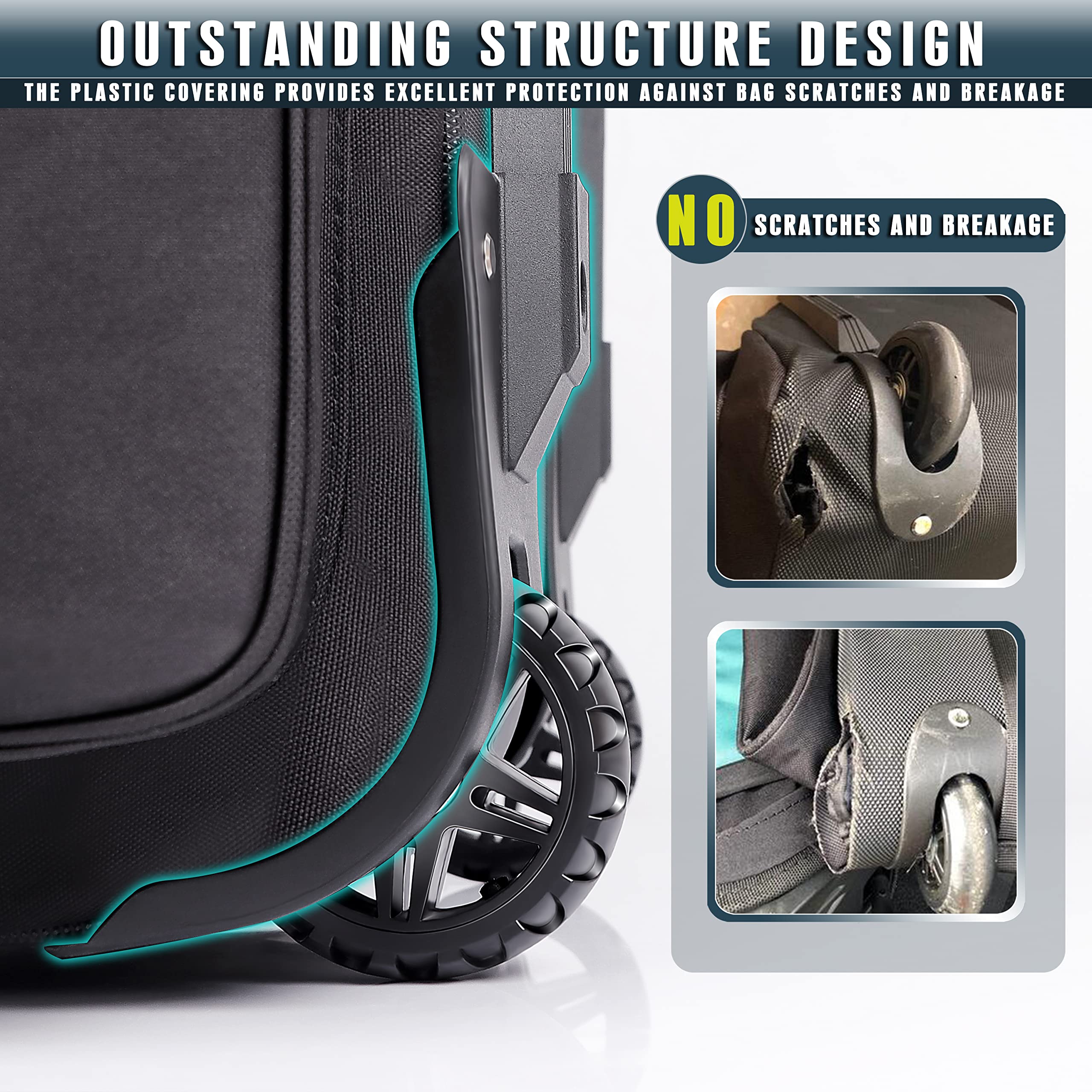 CHAMPKEY 1.0 Premium Soft Padded Golf Travel Bag - 1200D Oxford Fabric (Black)