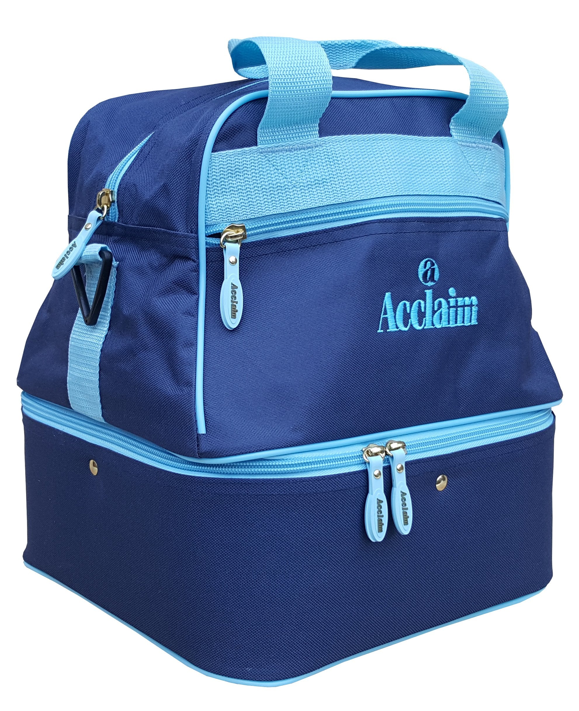 Acclaim Staple Nylon Four Bowl Level Lawn Flat Green Short Mat Locker Bowls Bag And Four Bowls Carrier (Navy Blue/Sky Blue)