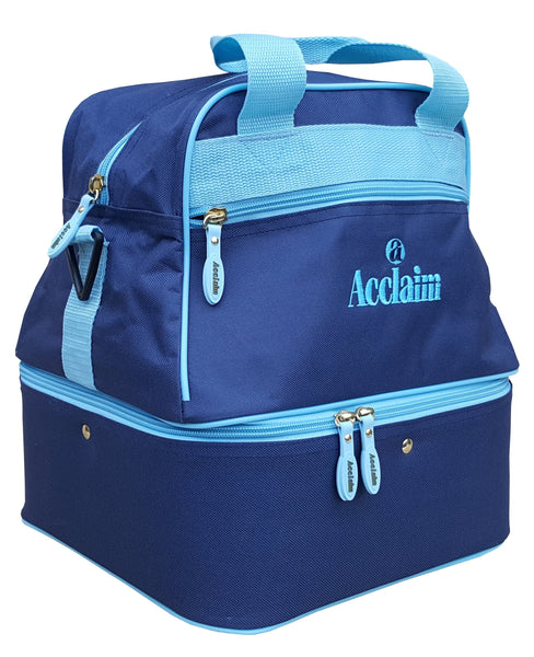 Acclaim Staple Nylon Four Bowl Level Lawn Flat Green Short Mat Locker Bowls Bag And Four Bowls Carrier (Navy Blue/Sky Blue)