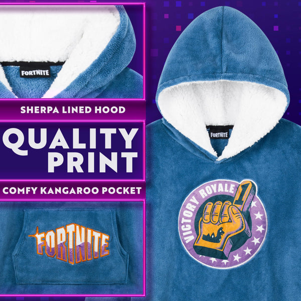 Fortnite Oversized Hoodie Blankets for Boys Fleece Extra Long Warm Wearable Hooded Poncho for Kids and Teens 14+, Gamers Gifts