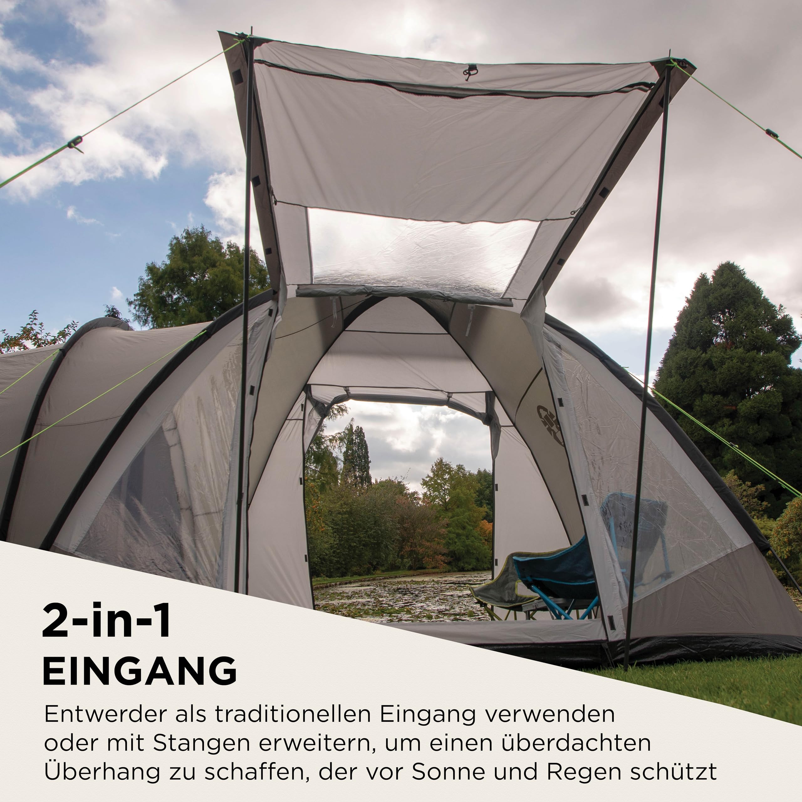 Coleman Waterfall 5 Family Tent | 5 Man Dome-Tunnel Hybrid Tent with Separate Living And Sleeping Area | Easy To Pitch | 5 Person Camping Tent | 3000mm Waterproof | with Sewn-in Groundsheet