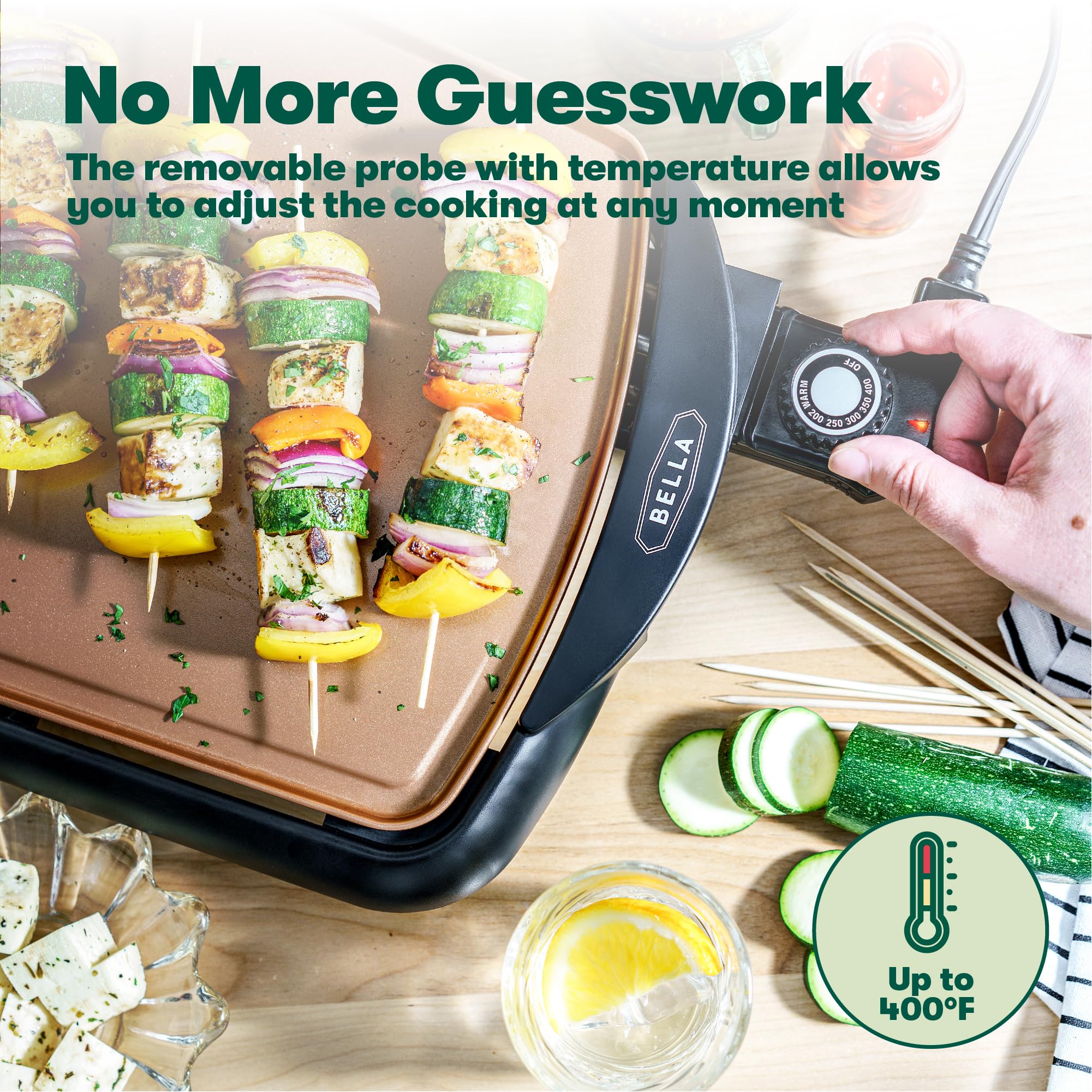 BELLA 17876 Griddle, Aluminium, Black